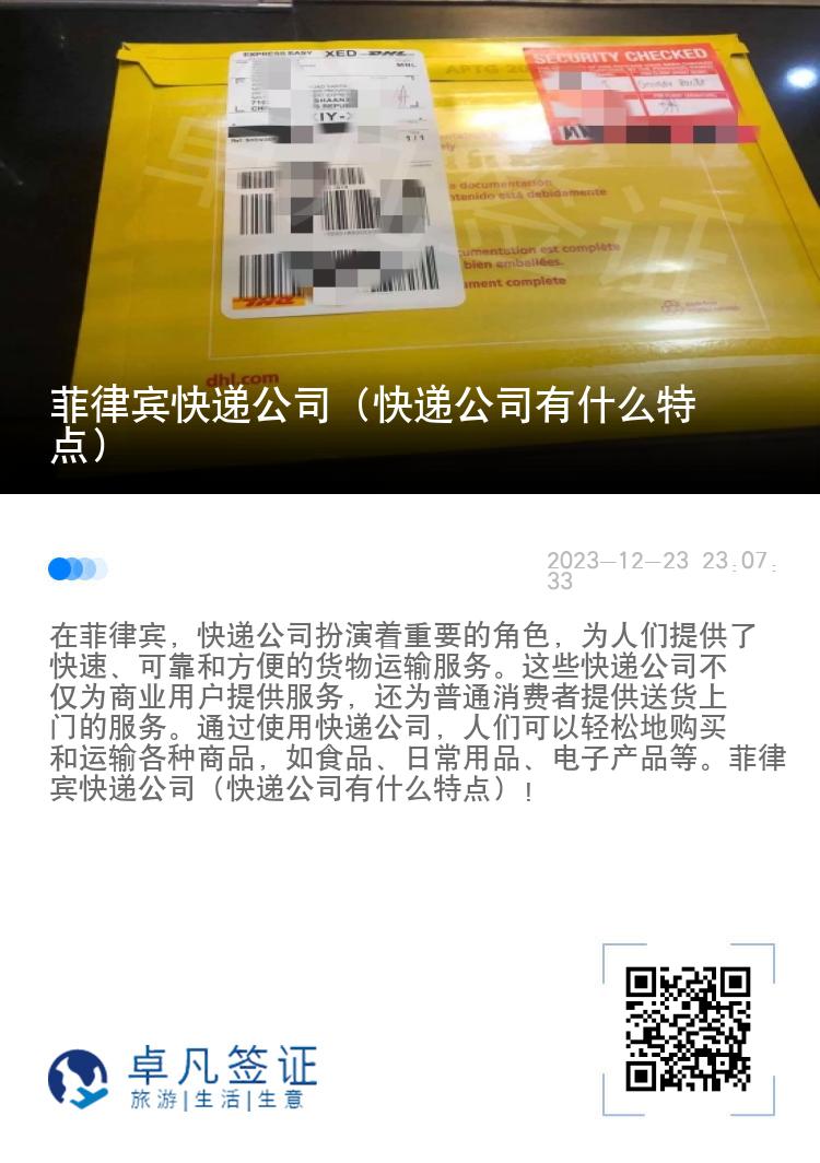菲律宾快递公司（快递公司有什么特点）
